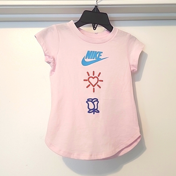 NIKE Toddler Girls Love Icon Stack Short Sleeves T-shirt Size 2T - Picture 4 of 5